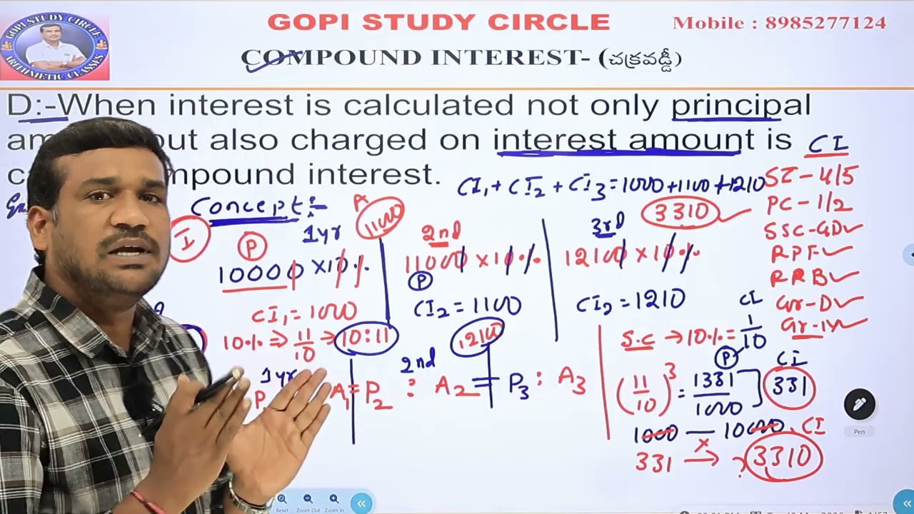Compound interest introduction live class by Gopi sir
