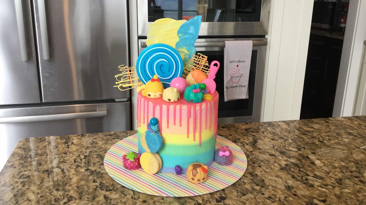 Rainbow Drip Cake Tutorial