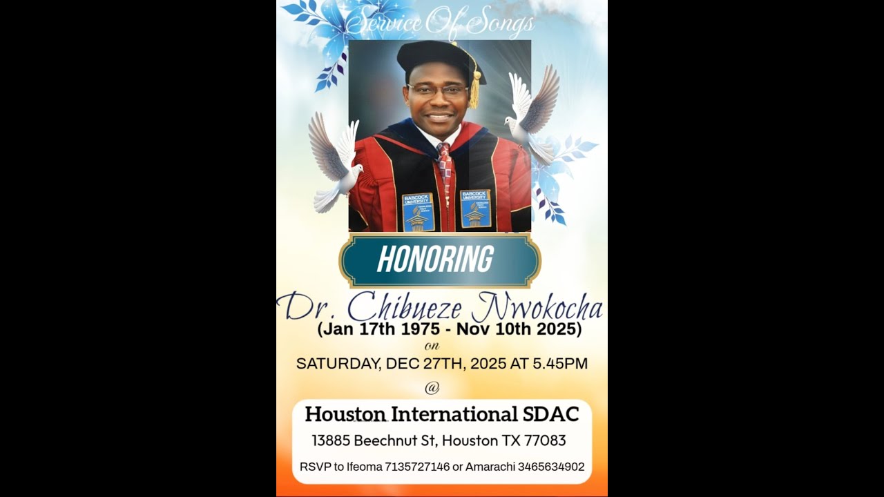 Memorial Service of Dr Chibueze Nwokocha