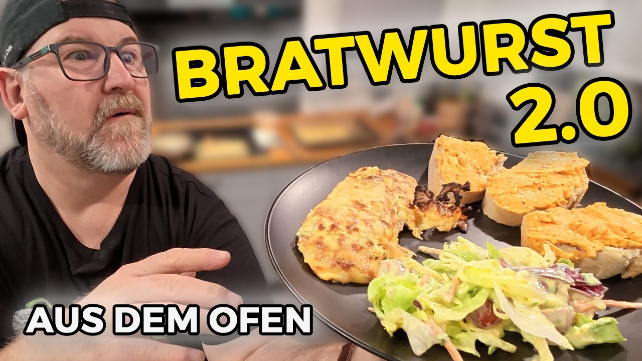 Grobe Bratwurst mal anders – überbacken mit Frischkäse aus dem Backofen