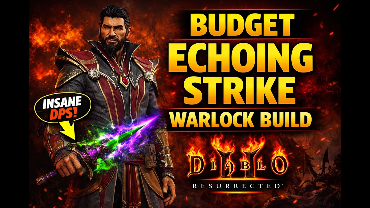 Diablo 2 Resurrected ROTW | Budget Warlock Echoing Strike Build | Can Clear All Content!!