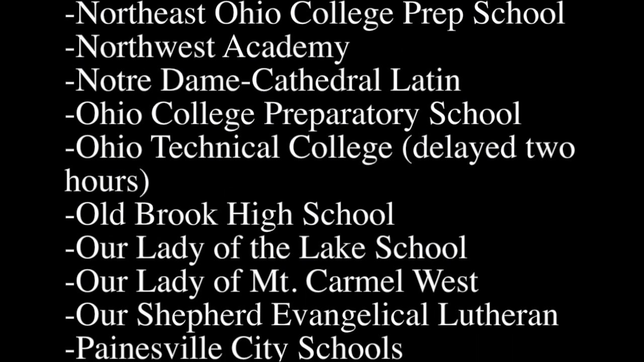 Northeast Ohio school closings and delays: Jan. 31, 2017