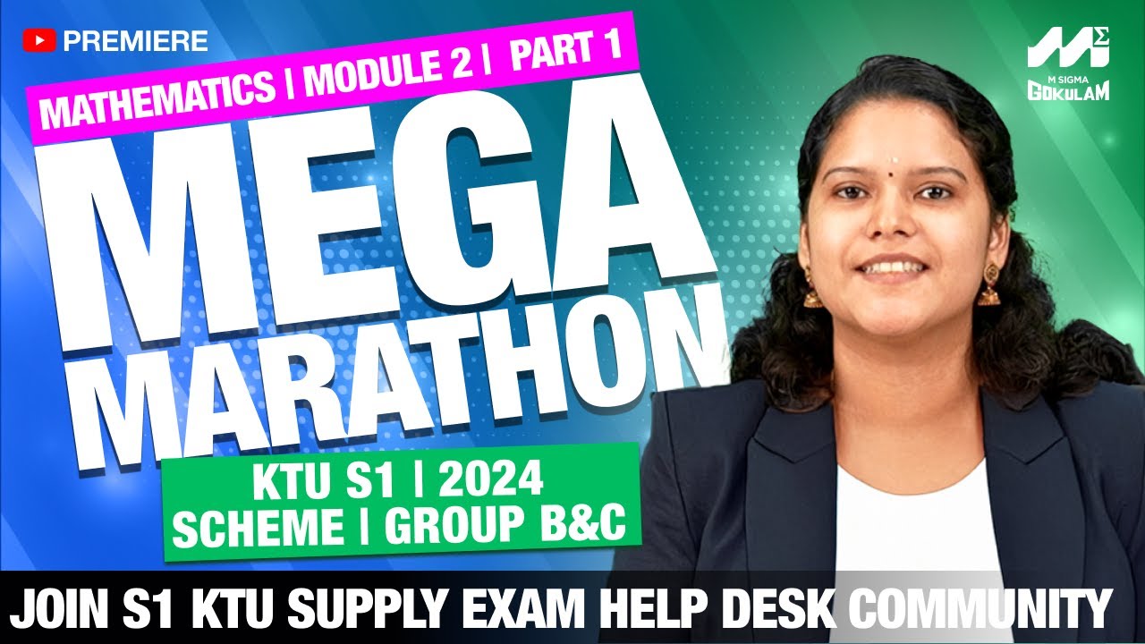 S1 KTU| MATHS |MODULE 2 | PART -1 |Group B,C |Marathon Youtube Premiere Class | 2024 Scheme |