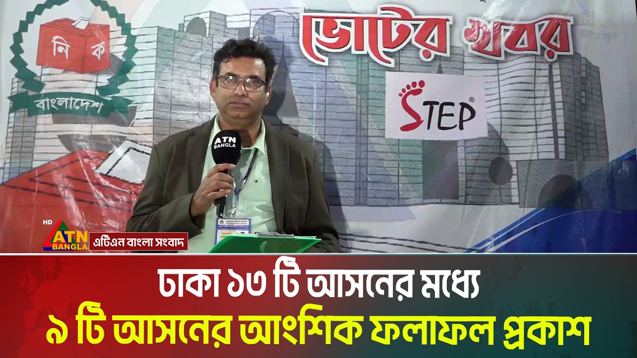 ঢাকা ১৩ টি আসনের মধ্যে ৯ টি আসনের আংশিক ফলাফল প্রকাশ । Election Results । ATN Bangla News