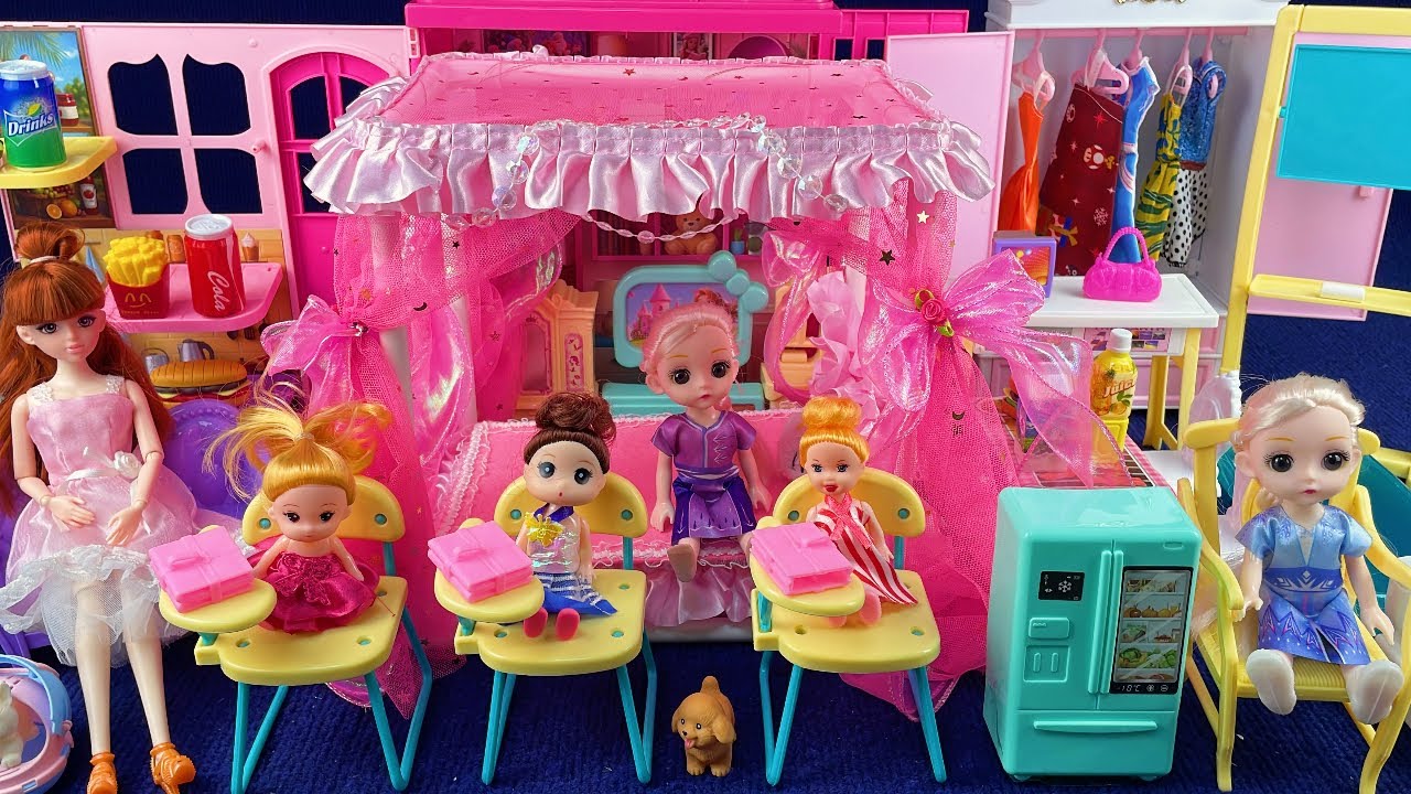 11 Minutes Satisfying with Unboxing Pink Barbie Home with Fancy Bed Toys | ASMR | Toys Review 