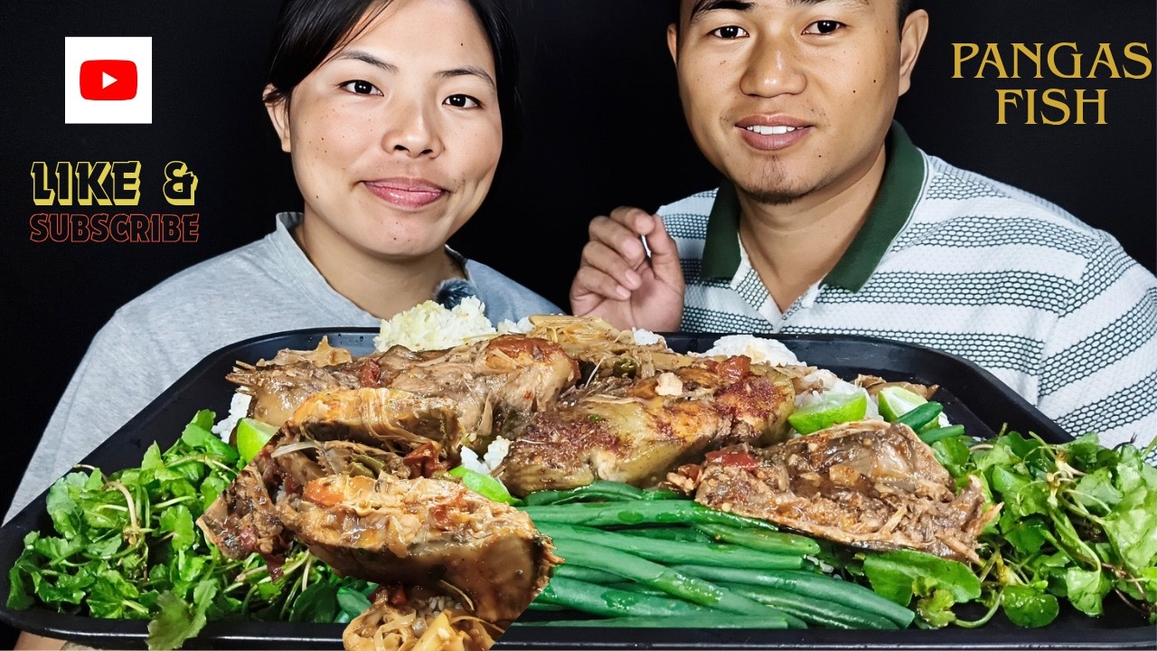 Couple Mukbang of Pangas Fish heavy fatty #fishcurry #pangas @yolithonger3792