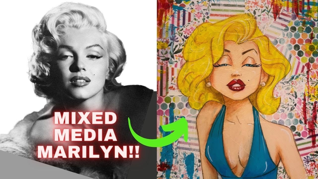 🍔 Making Marilyn Monroe MIXED MEDIA ART 