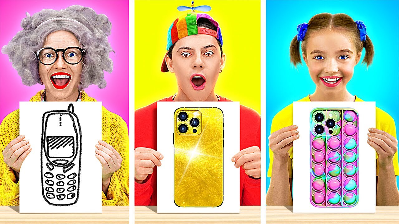 WHO IS A WINNER? || Granny VS Me Art Challenge ! Drawing hacks and DIY Ideas by 123 GO! FOOD