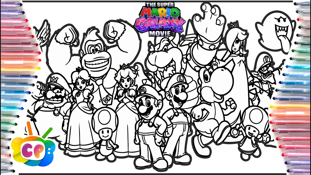 The Super Mario galaxy movie ALL characters / Super mario galaxy movie coloring page