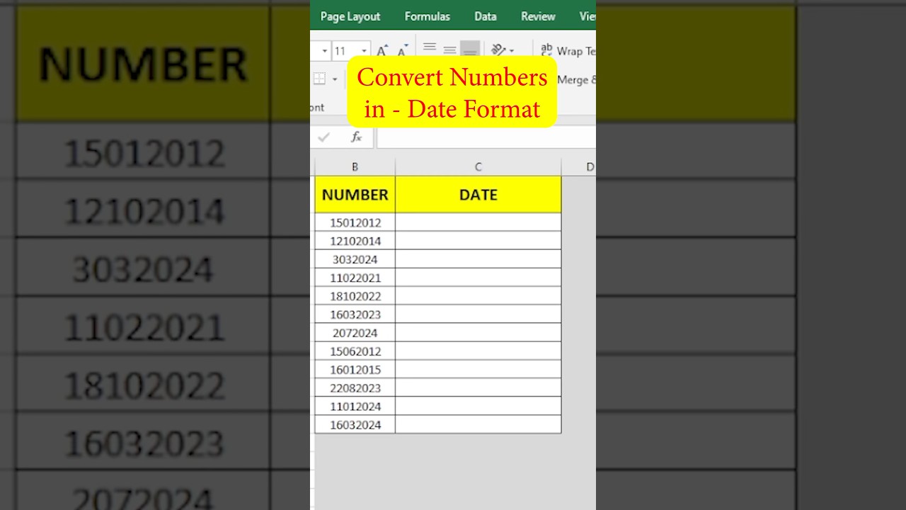 How to convert number to date format in excel | #shorts #excel #exceltips #interviewquestions