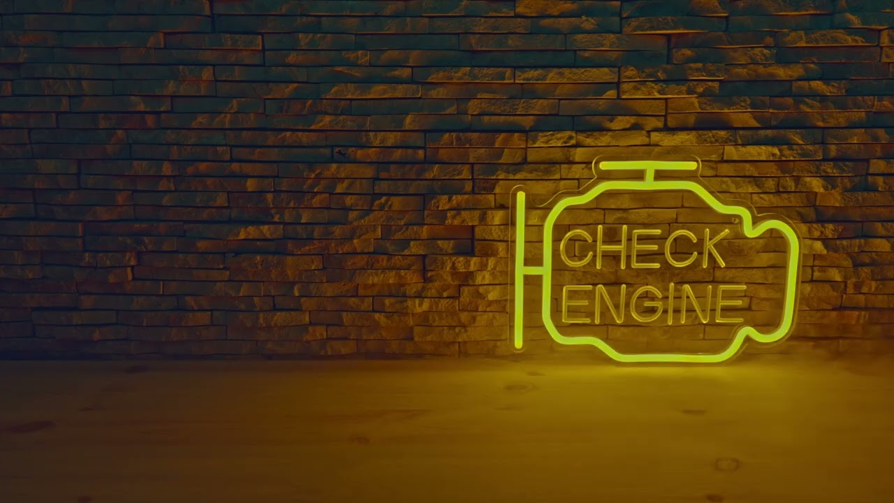 Cozy Neon Room Silence | Check Engine Glow with Mist – Pure No Sound 3.5 Hours 4K