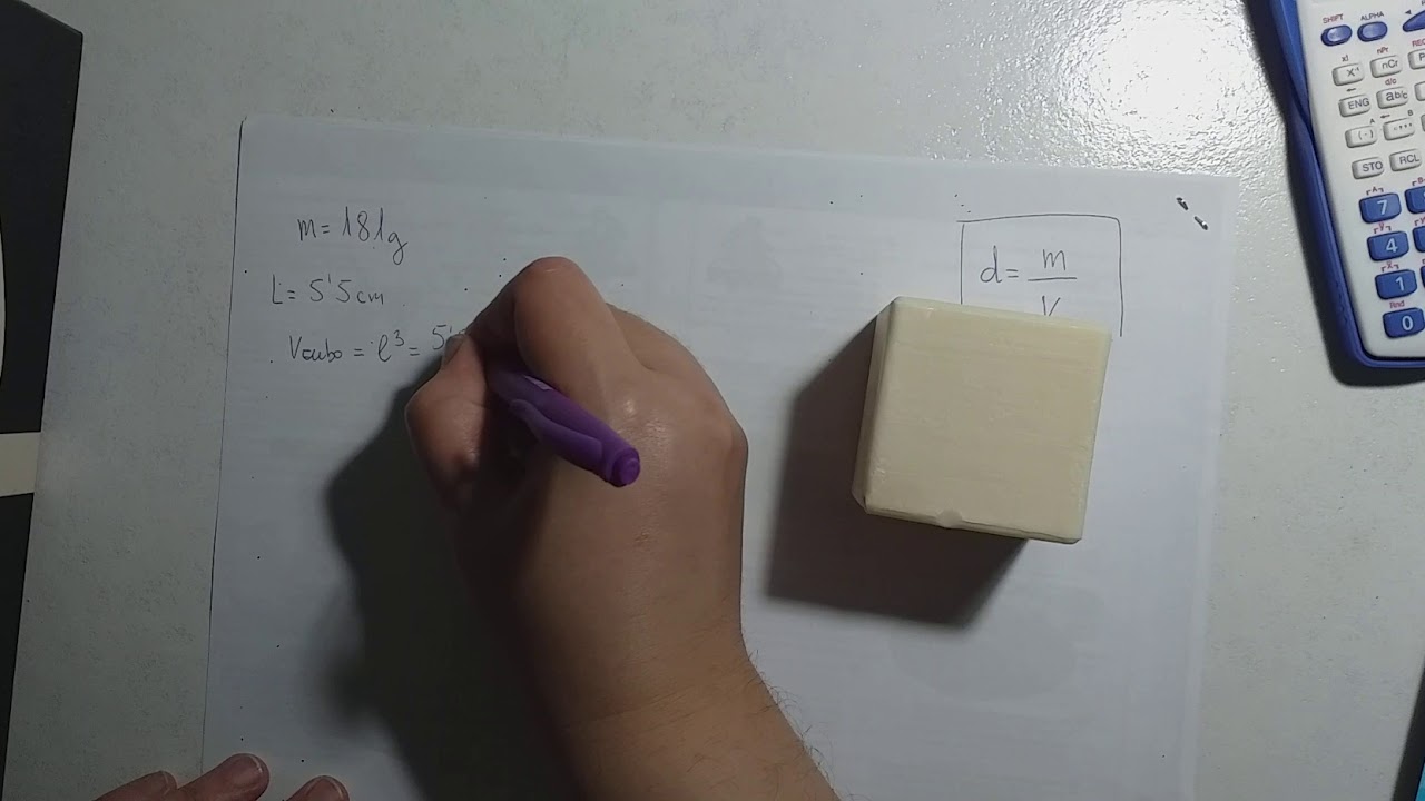 C&aacute;lculo del volumen y de la densidad de un cubo.