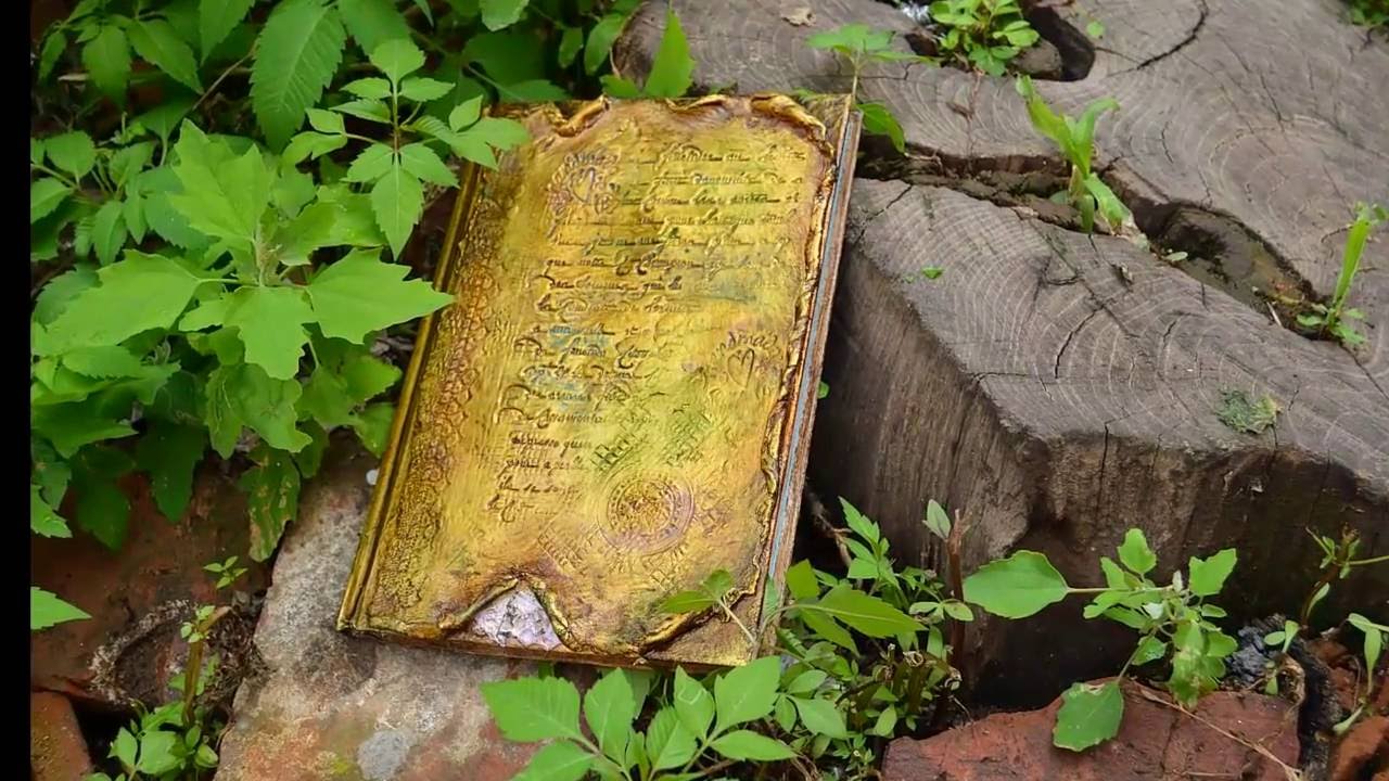 Декупаж. Книга для записей. Патинируем акриловыми красками.