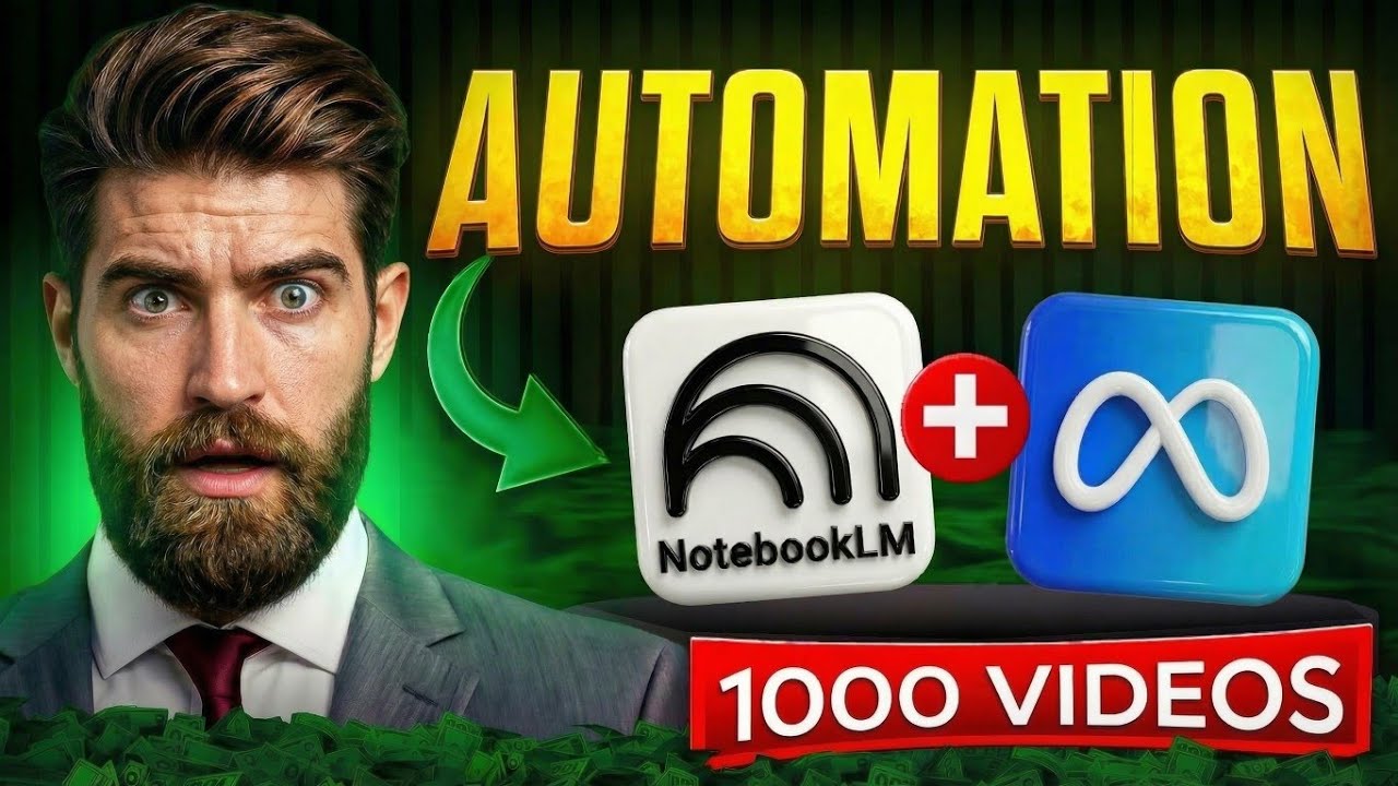 NotebookLM + Meta AI = 1000 Videos (God-Level Automation)