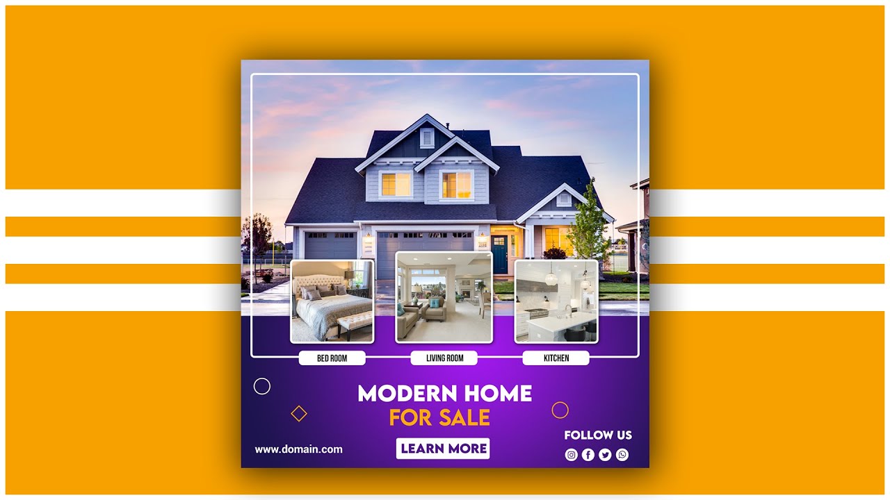 Real Estate Banner Design in Photoshop | Photoshop Tutorial