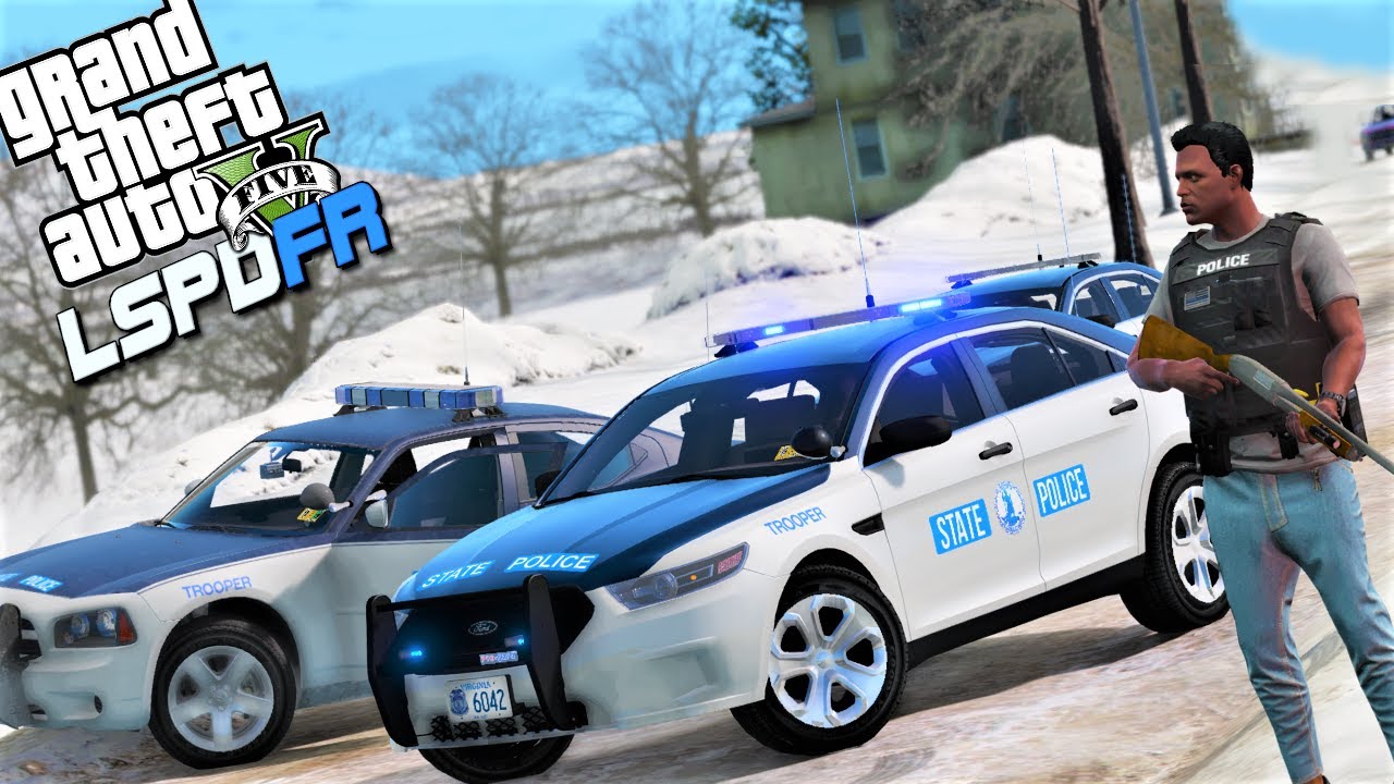 GTA 5 - POLICIA ENCUBIERTO EN LA NIEVE EPICO PATRULLAJE - LSPDFR#6 - MachineWorld