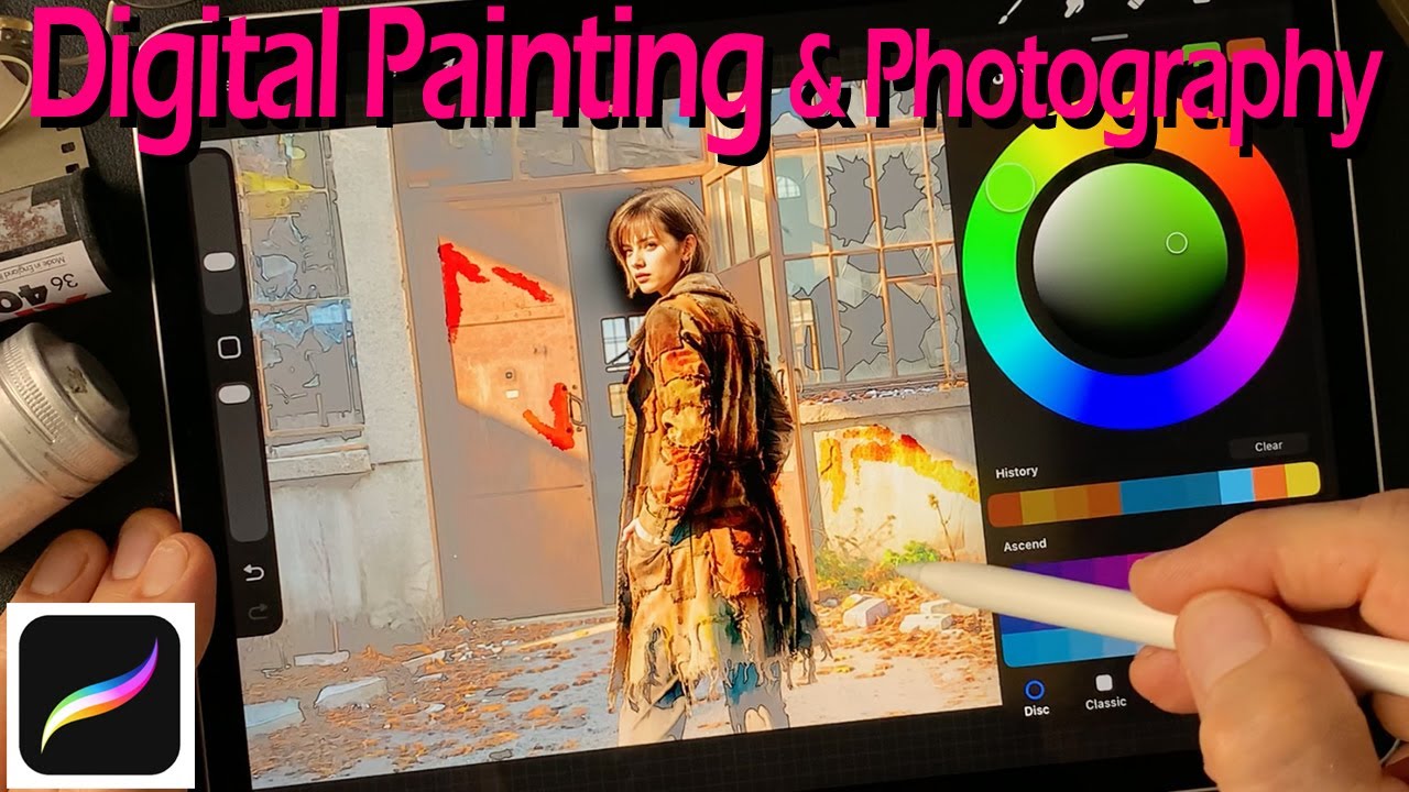From Rust to Radiance: Digital Painting of a Woman in a Patchwork Coat. 錆びた風景から輝きへ:着古したコートの女性のデジタル絵画