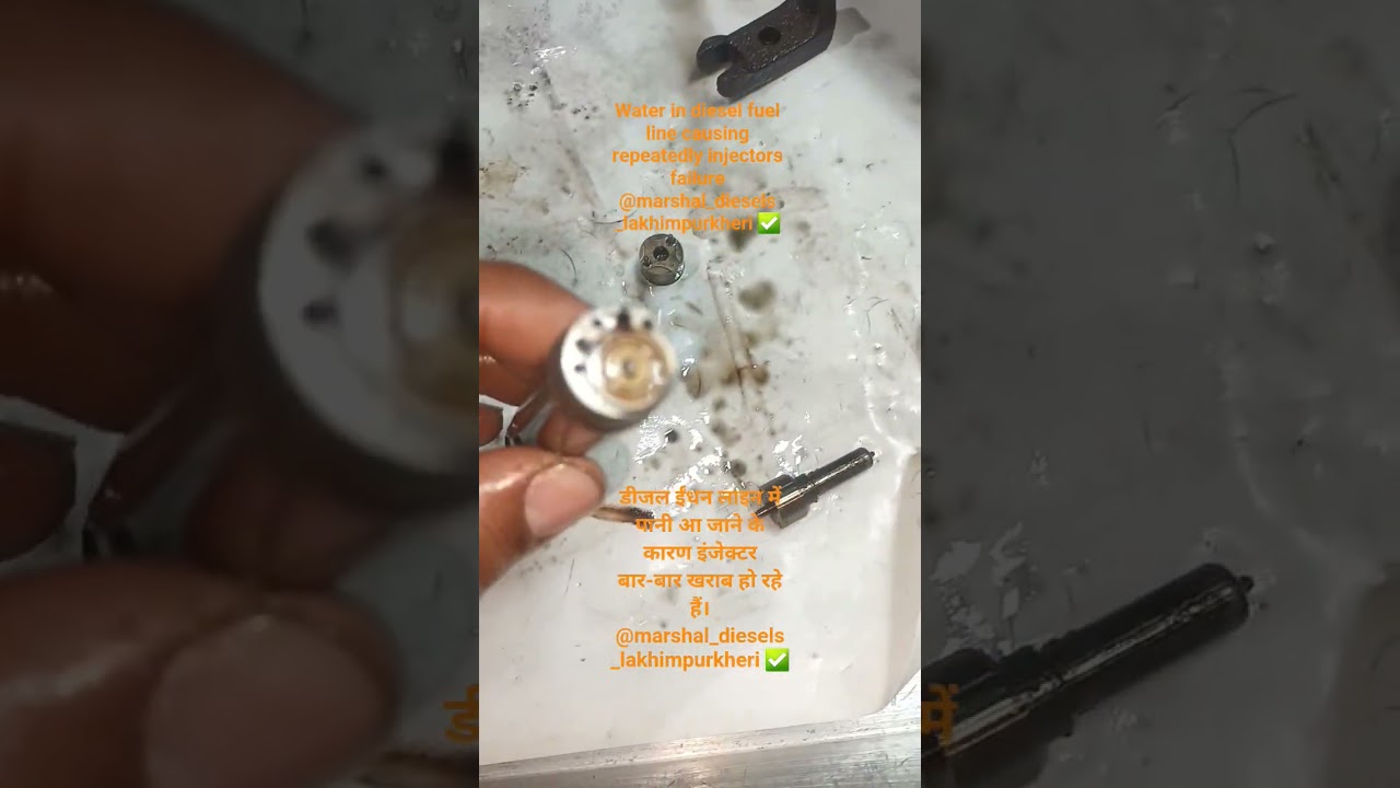 Water in diesel fuel line causing repeatedly injectors failure 