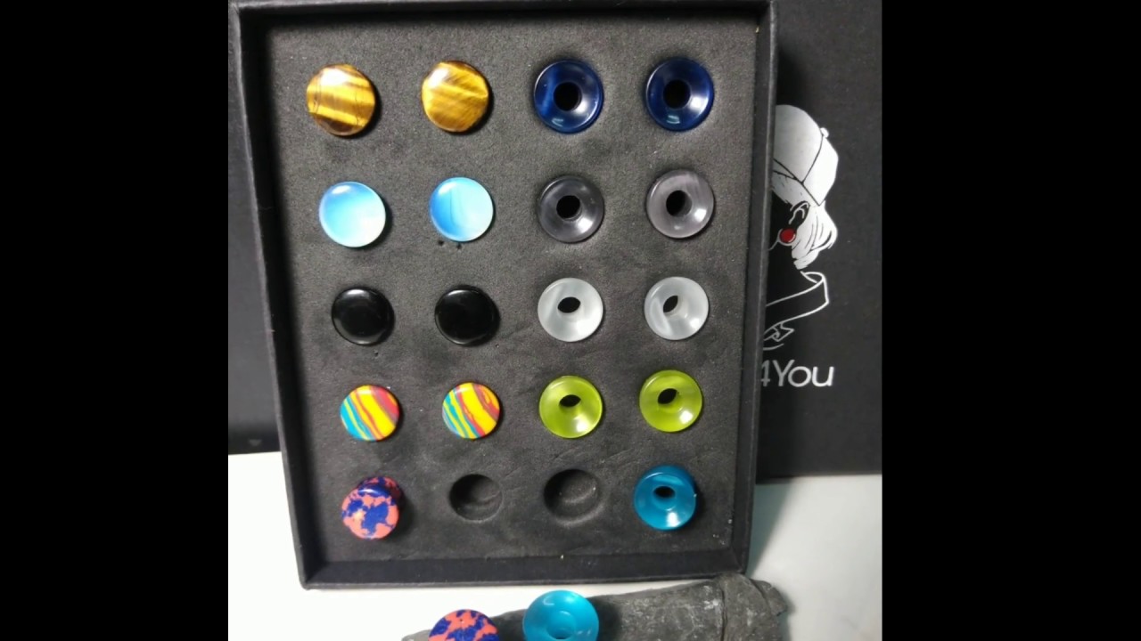 BodyJ4You 20PCS Gauge Plugs Tunnels Glass Stone Double Flare Ear Stretching Expander 2G-12mm