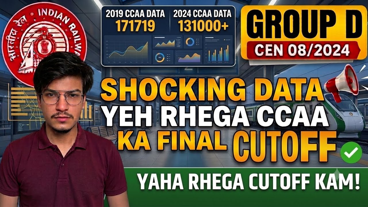 Railway Group D CEN 08/2024 CCAA Cutoff | 2019 vs 2024 Data Comparison | Yaha Rahega Cutoff Kam!