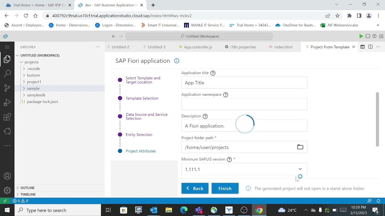 Create & run fiori app in SAP BAS