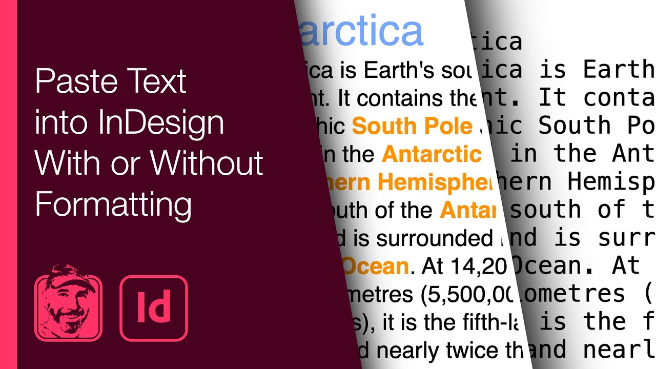 Paste Text into InDesign With or Without Formatting
