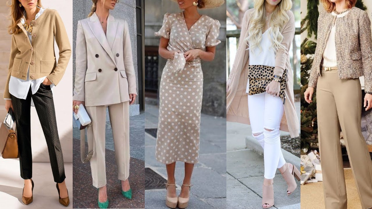 OUTFITS FINOS y ELEGANTES en COLORES DELICADOS y DISCRETOS  / COMBINACIONES DE ROPA en COLOR BEIGE