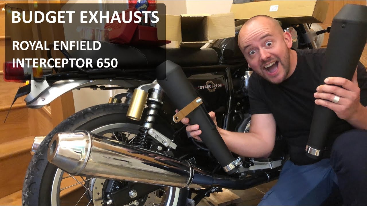 UK - Royal Enfield Interceptor 650 - New Exhaust Unboxing & Fitting - How to & measurement - English