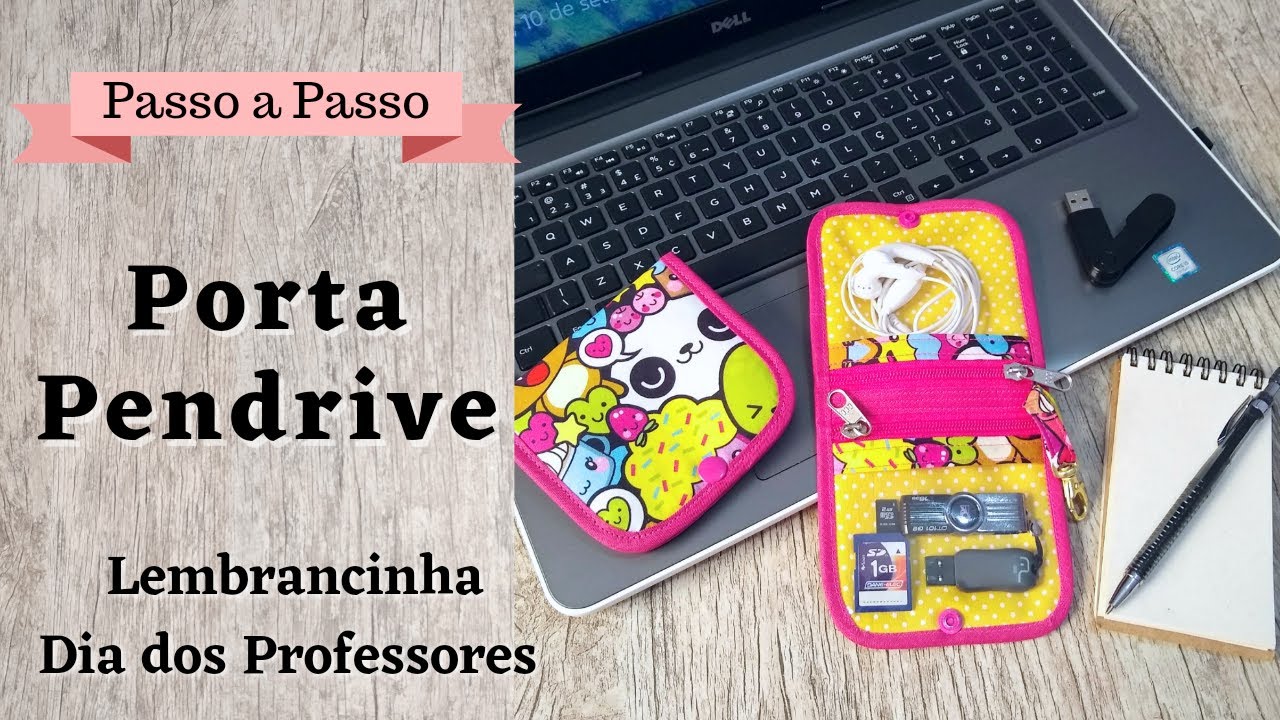 Como fazer Porta Pendrive - Lembrancinha Dia dos Professores