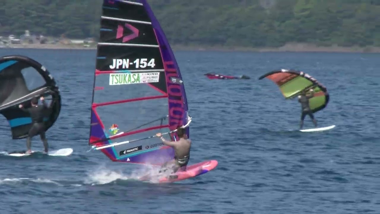 2024,9,15　ウインドーサーフィンイン本栖湖1   2024,9,15  Windsurfing in Moptosu lake  1