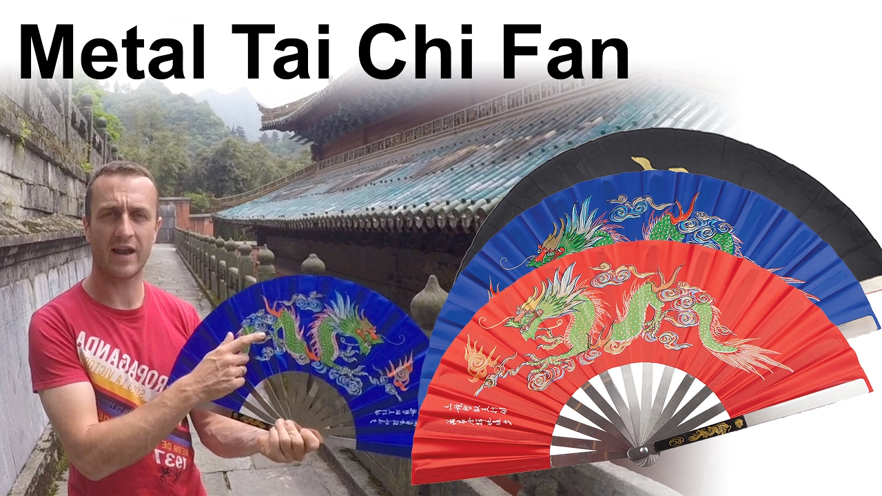 Blue Tai Chi Fan for sale filmed in Wudang Mountain