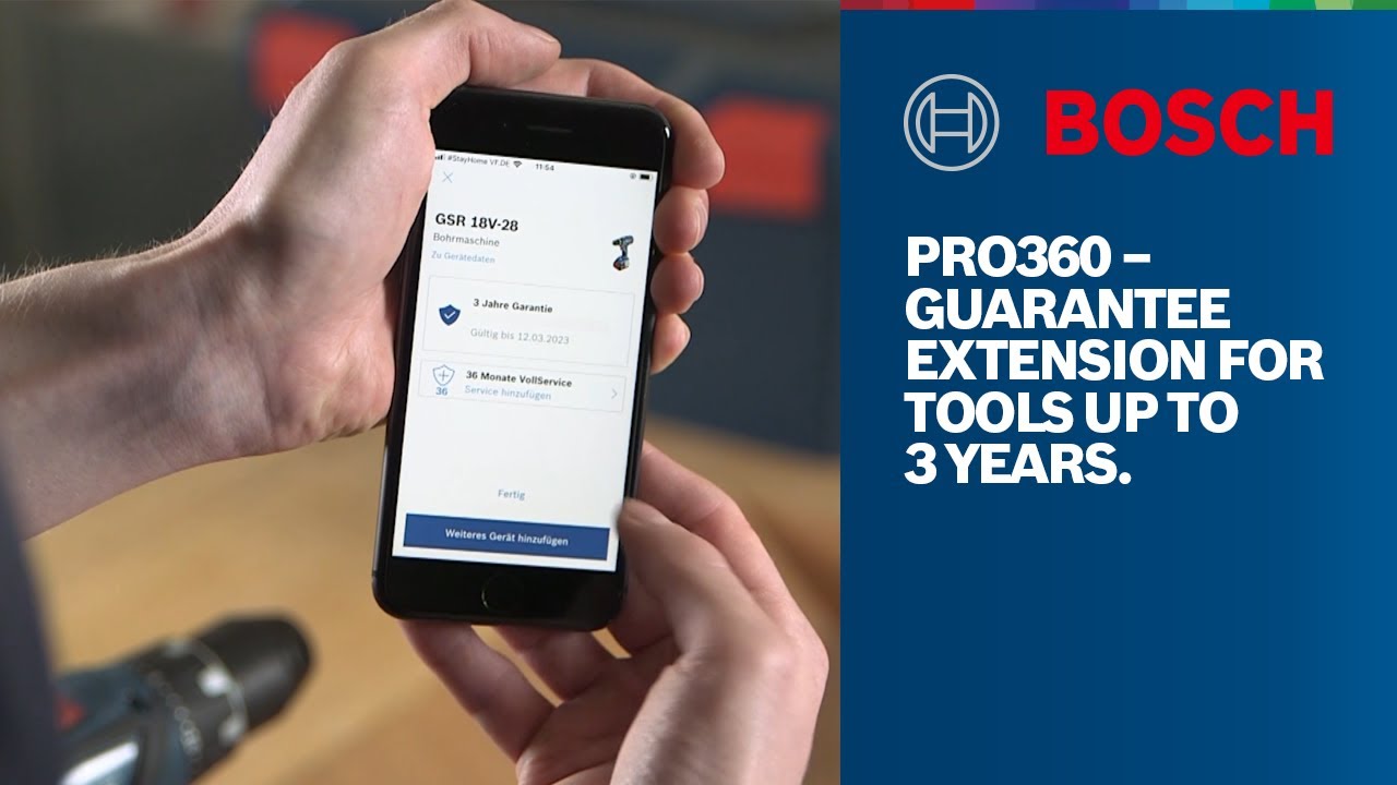 Bosch Professional PRO360 &ndash; Guarantee extension for Tools up to 3 Years