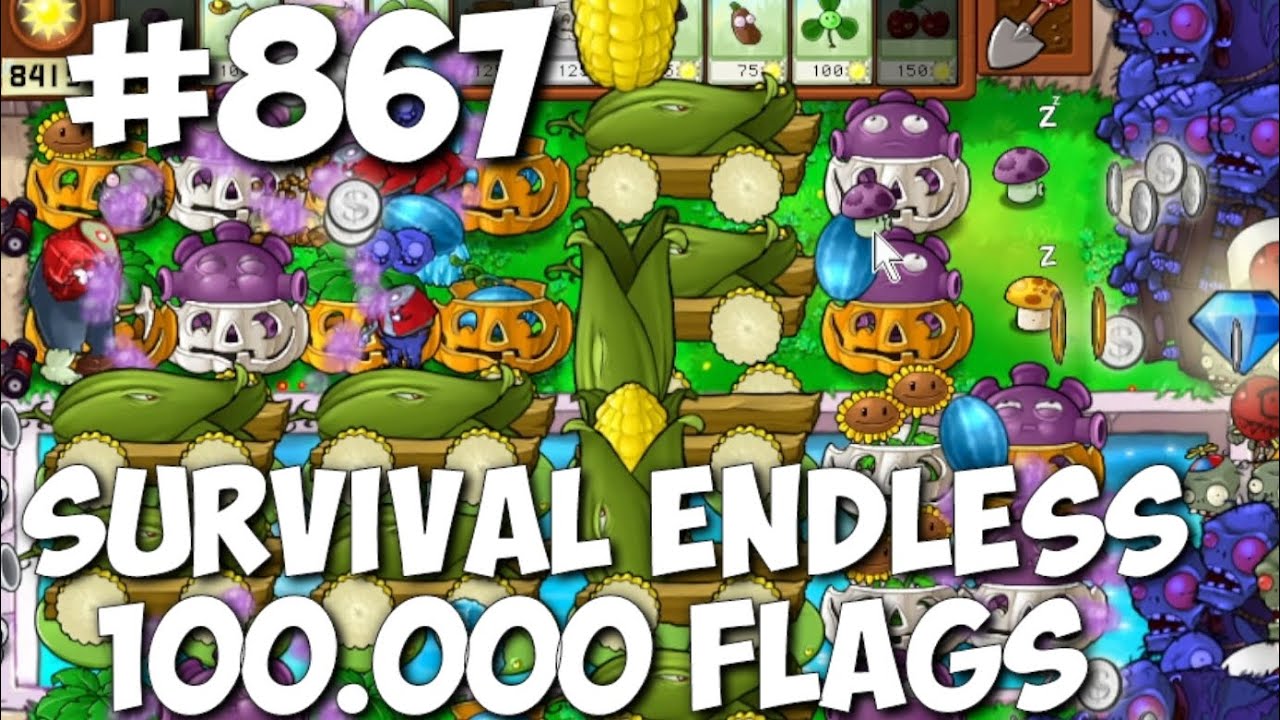 Plants vs Zombies Survival Endless 100000 Flags Part 867 | 17320 - 17340 Flags