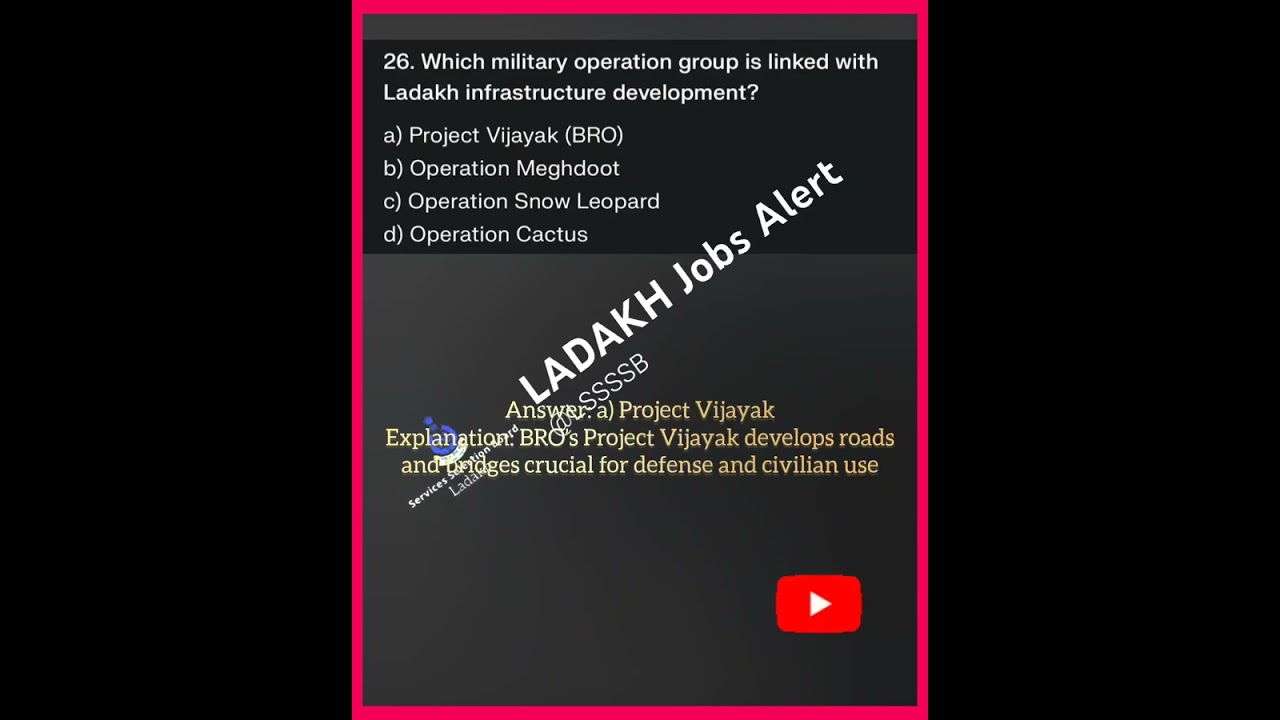 50 MCQs on Ladakh current affairs with answers and explanations | LADAKH Jobs Alert 