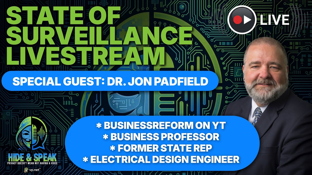 Hide & Speak: The State of Surveillance with Special Guest: Dr. Jon Padfield, PhD