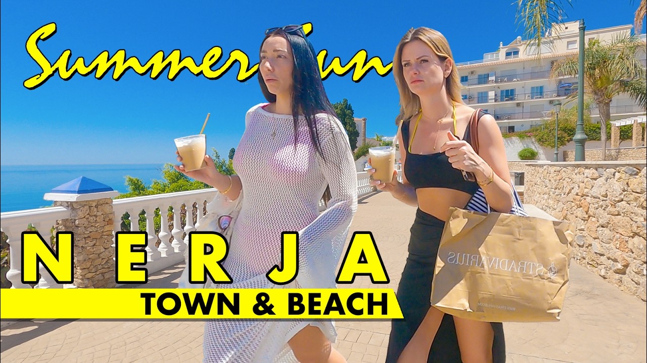 Ultimate Nerja town & beach walk - Summer 2024 - Immersive virtual tour Spain