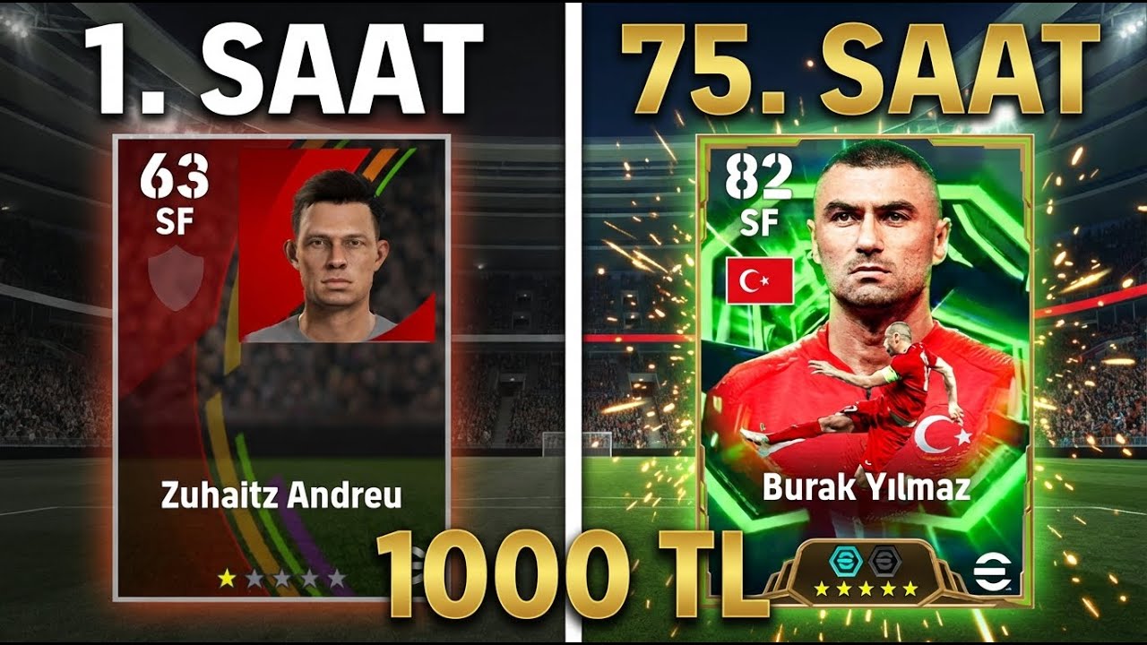 1000 TL İLE 75 SAATTE SIFIRDAN eFootball Mobile 2026 Oynadım
