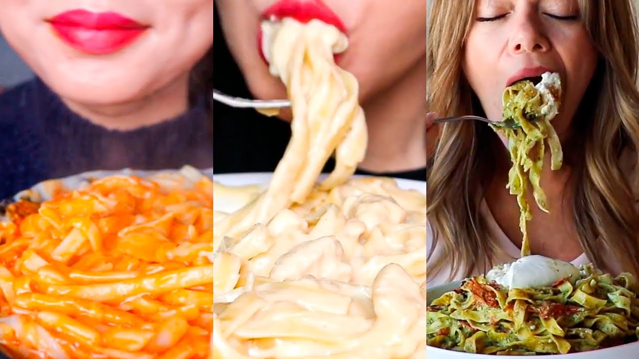 ASMR Spicy CREAMY PASTA Spaghetti | Mukbang Compilation