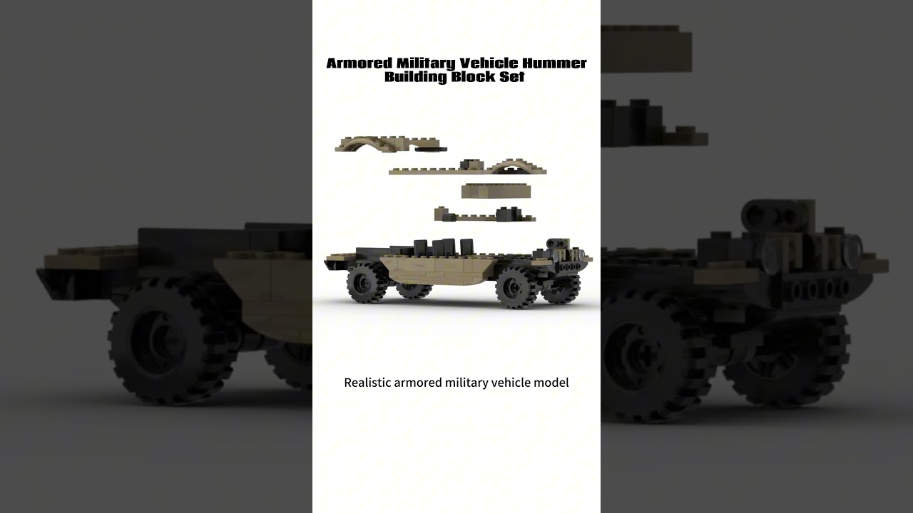 Military Vehicle Building Block Set - Realistic Tactical Truck Model, Creative Construction Toy