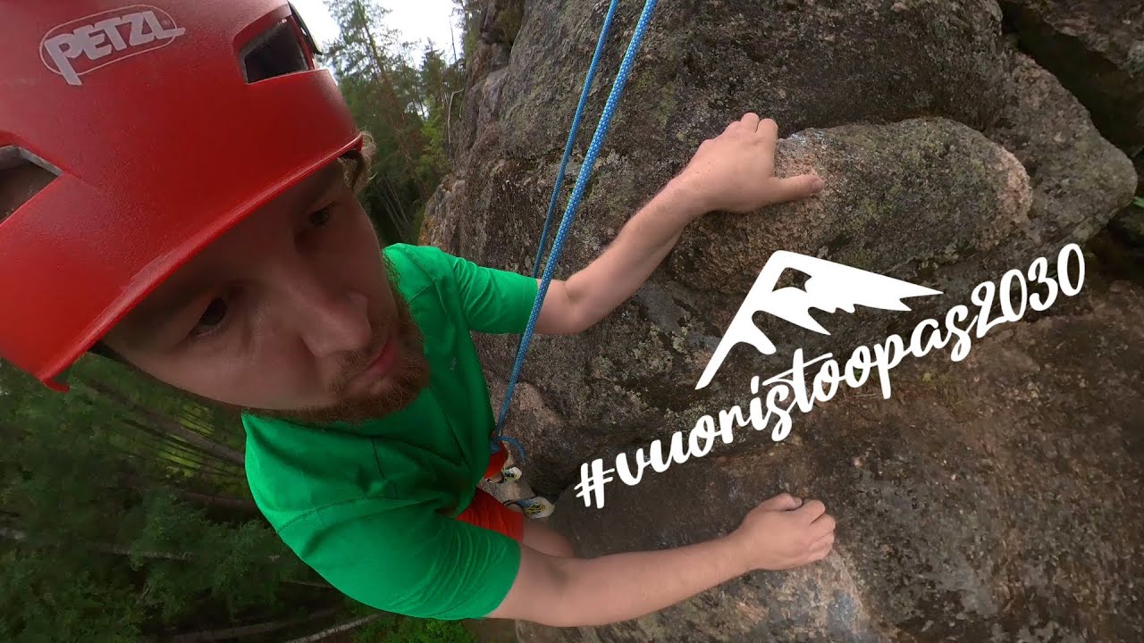 Top rope rock climbing V&auml;risuora grade 5 Reventeenvuori Iitti Finland 19th of June 2024