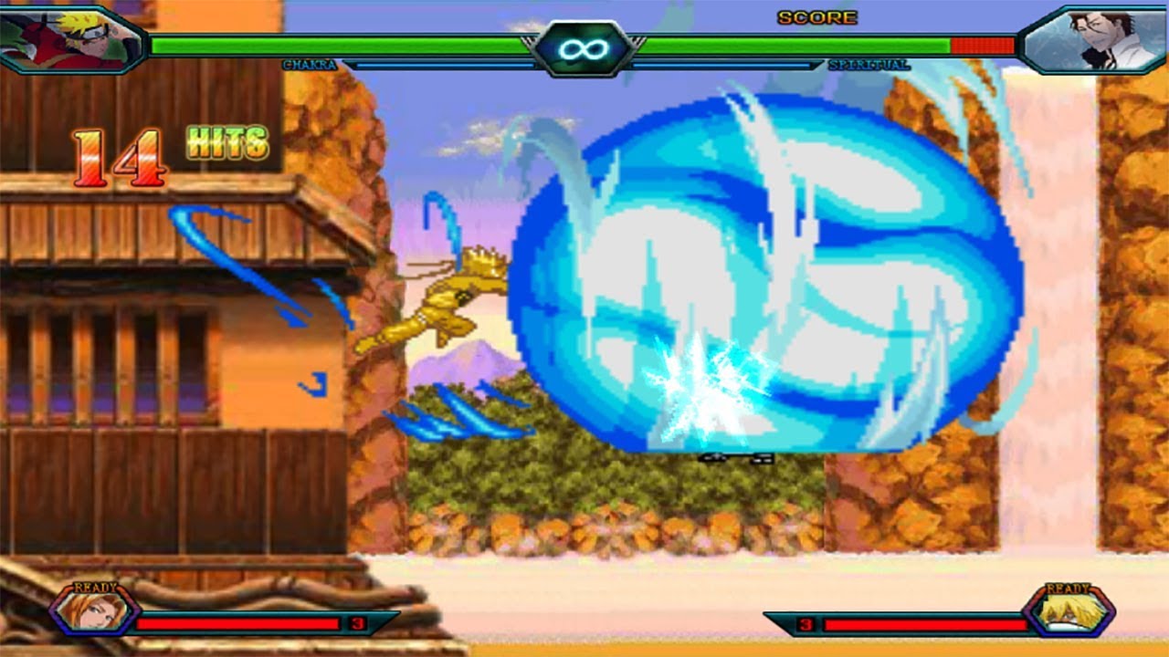 Naruto (Chakra Mode) Vs Aizen - Bleach Vs Naruto 3.3