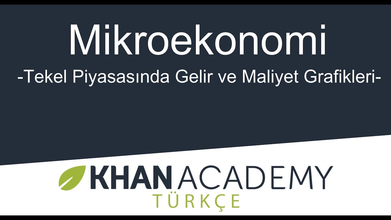 Tekel Piyasasında Gelir ve Maliyet Grafikleri (Mikroekonomi / Rekabetin &Ccedil;eşitleri)