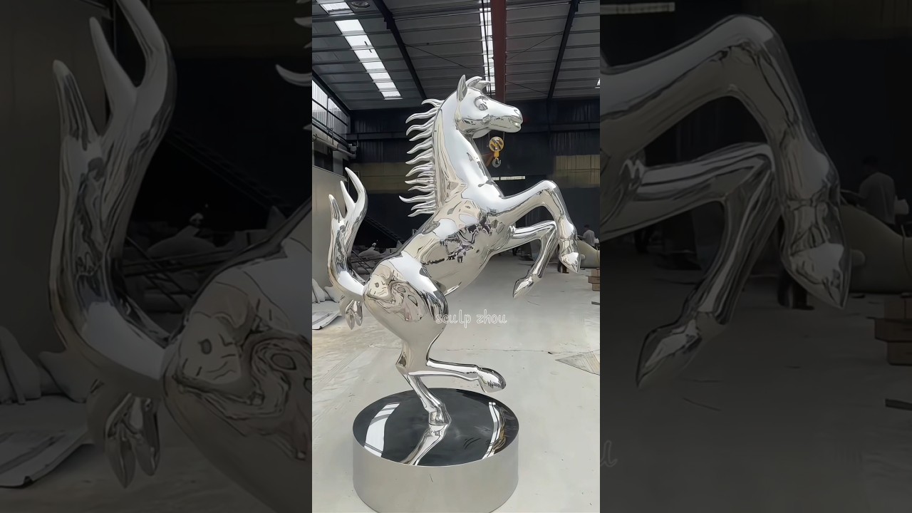 High spirited steed# Stainless Steel Sculpture# Sculpture Factory# #artwork #skulpture