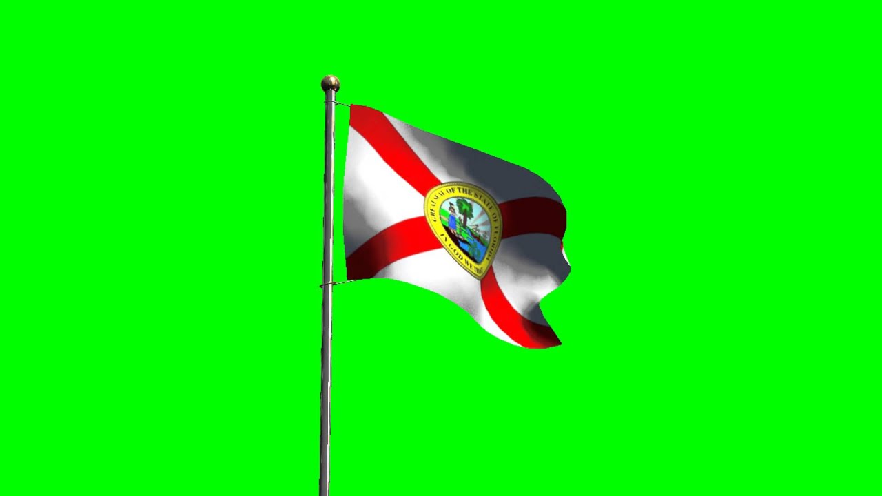 florida flag on green screen - free use
