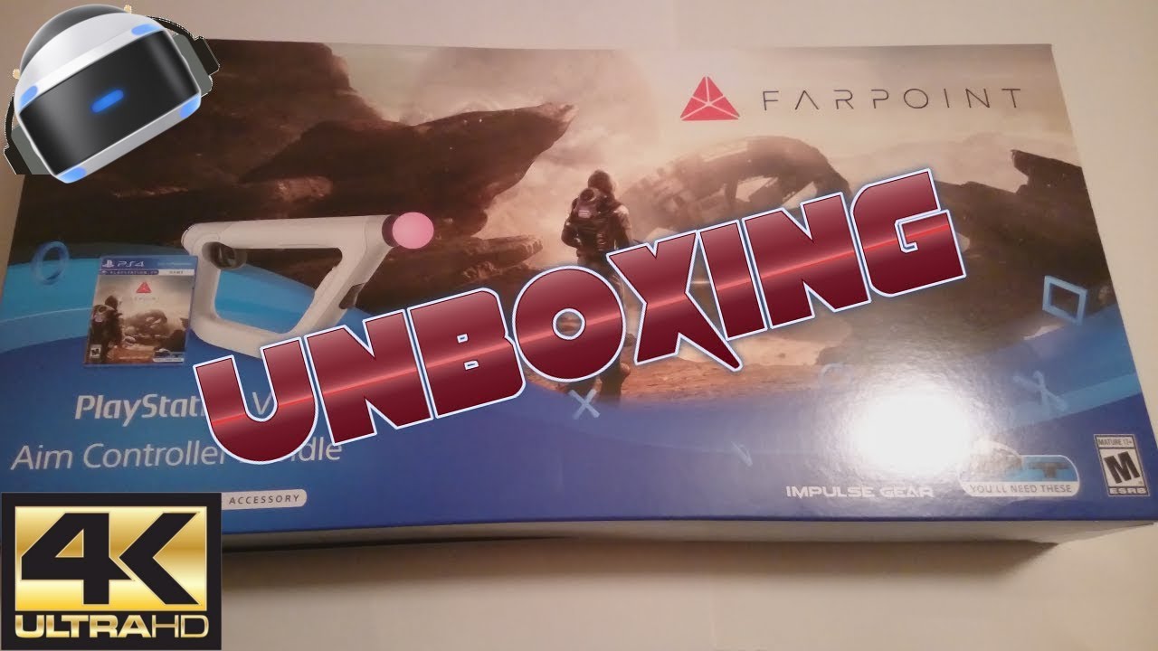 Unboxing PSVR Aim Controller Farpoint Bundle (PS4) [Manjoume 4K]