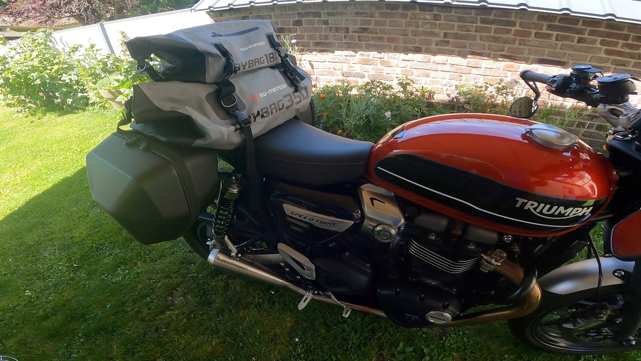bagages sw motech urban abs, legend gear, drybag 350 et 180, et sac de selle bagster spider
