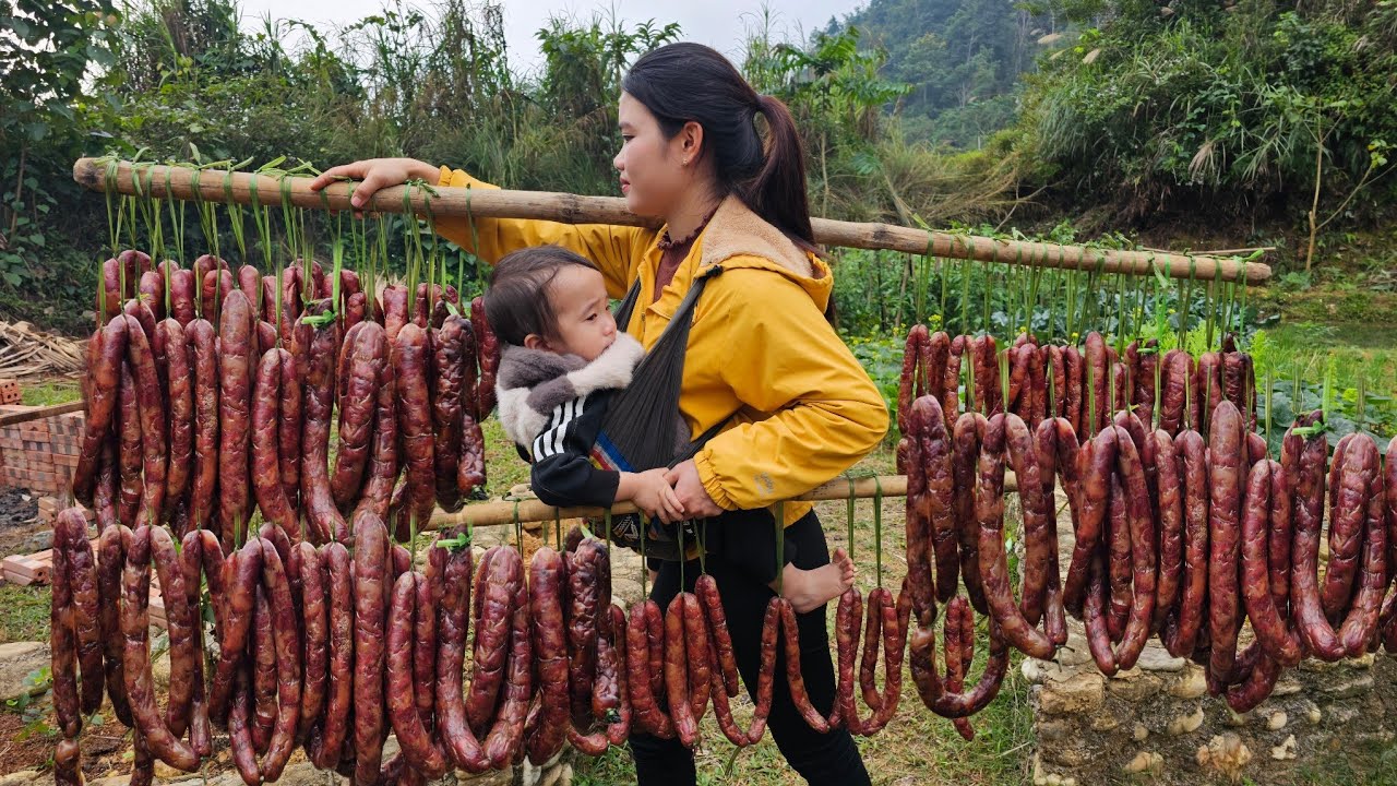 Traditional Sausage – Making, Seasoning and Hanging Them Above the Kitchen Fire in Our Rural Life.