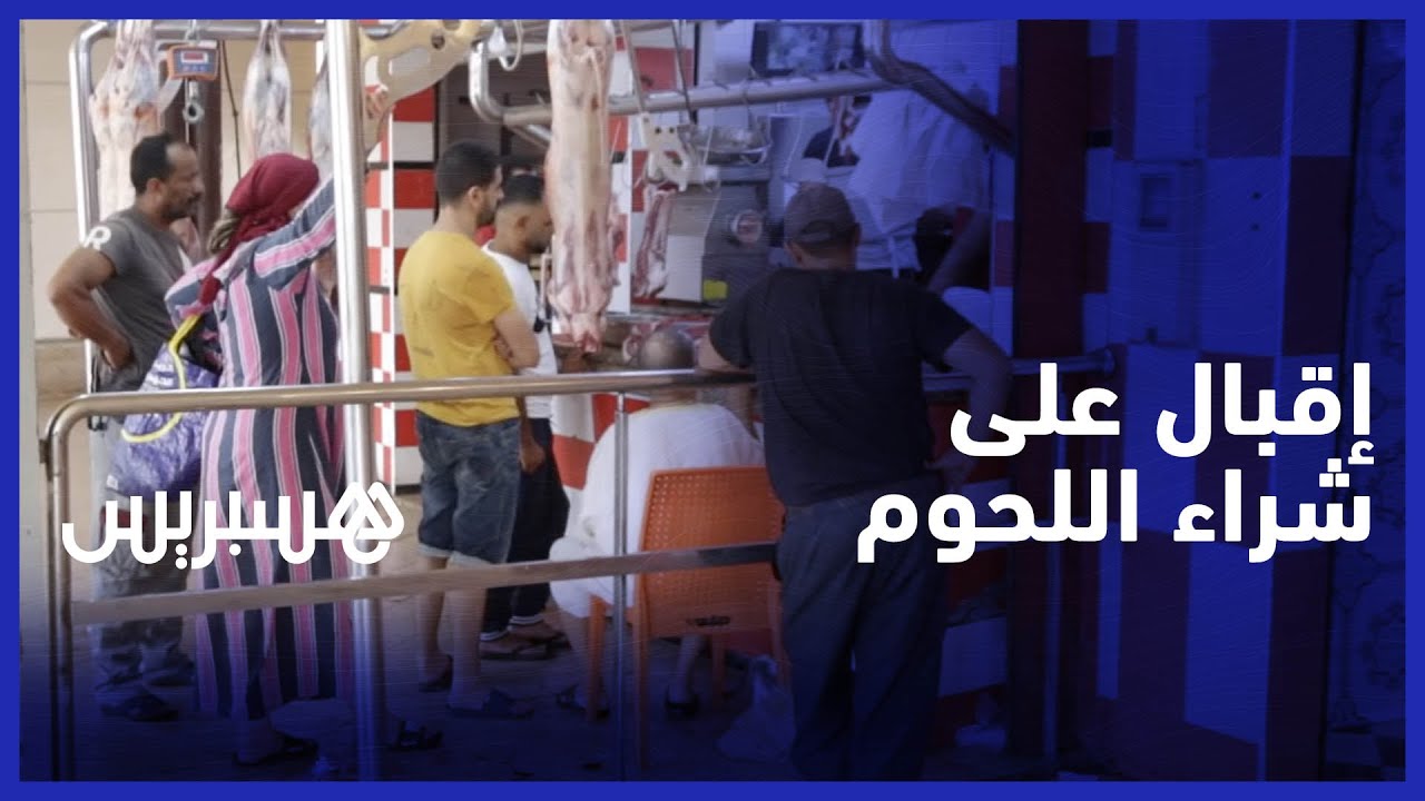 من سوق عين حرودة.. إقبال على شراء لحوم الابقار ليلة عيد الأضحى