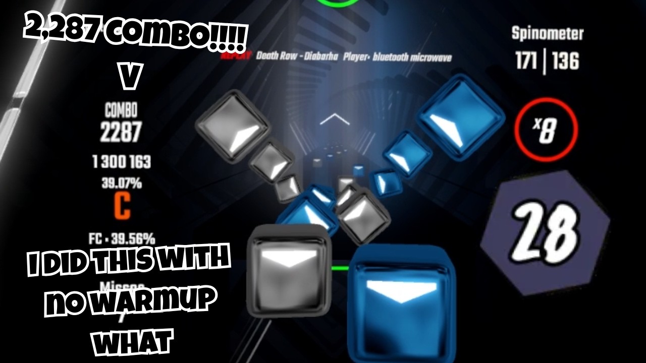 evil 2 minute long 550 hold | Beat Saber Custom Song Death Row (Ex) 36.47% (C)