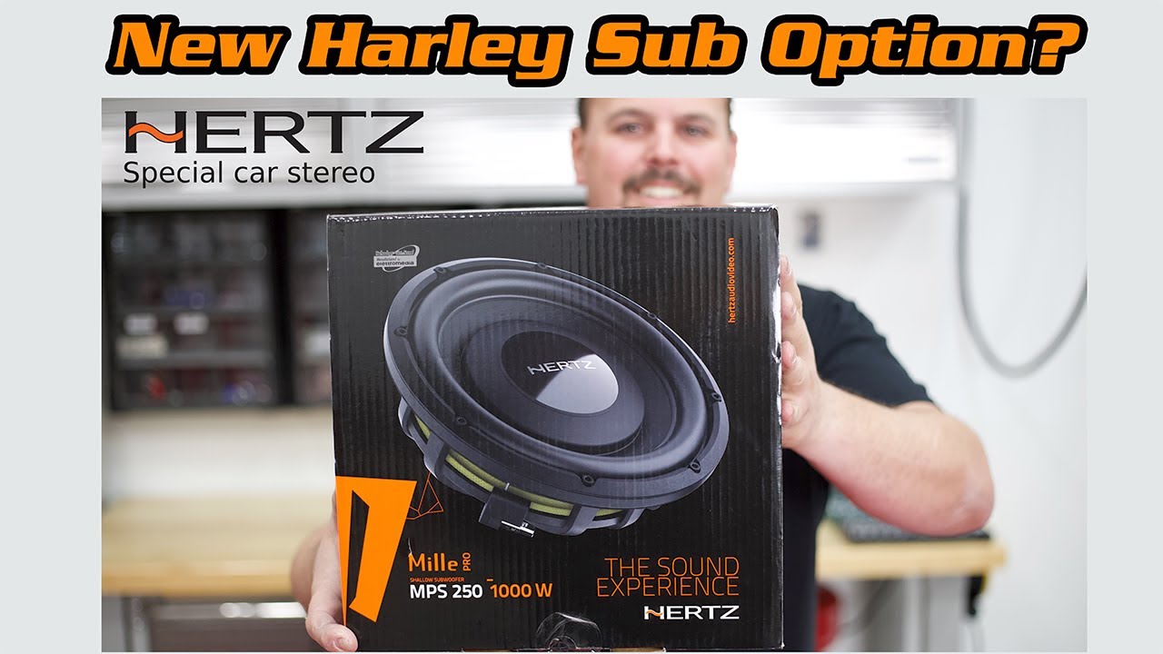 Product Overview of the Hertz Mille Pro MPS 250 1000W Shallow Subwoofer for use on a Harley Davidson